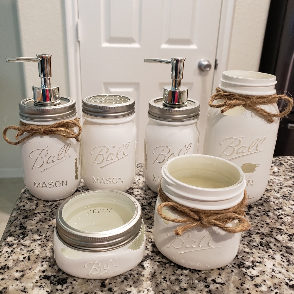 New Bathroom mason jar decor